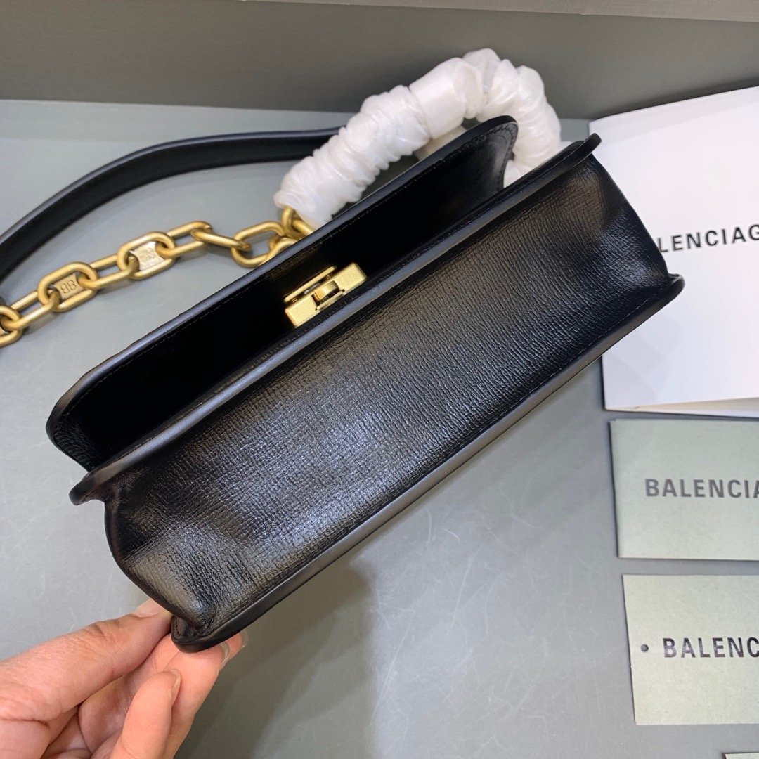 Balenciaga Gossip Small On Chain Shoulder Bag Black, For Women, Women’s Bags 7.4in/19cm