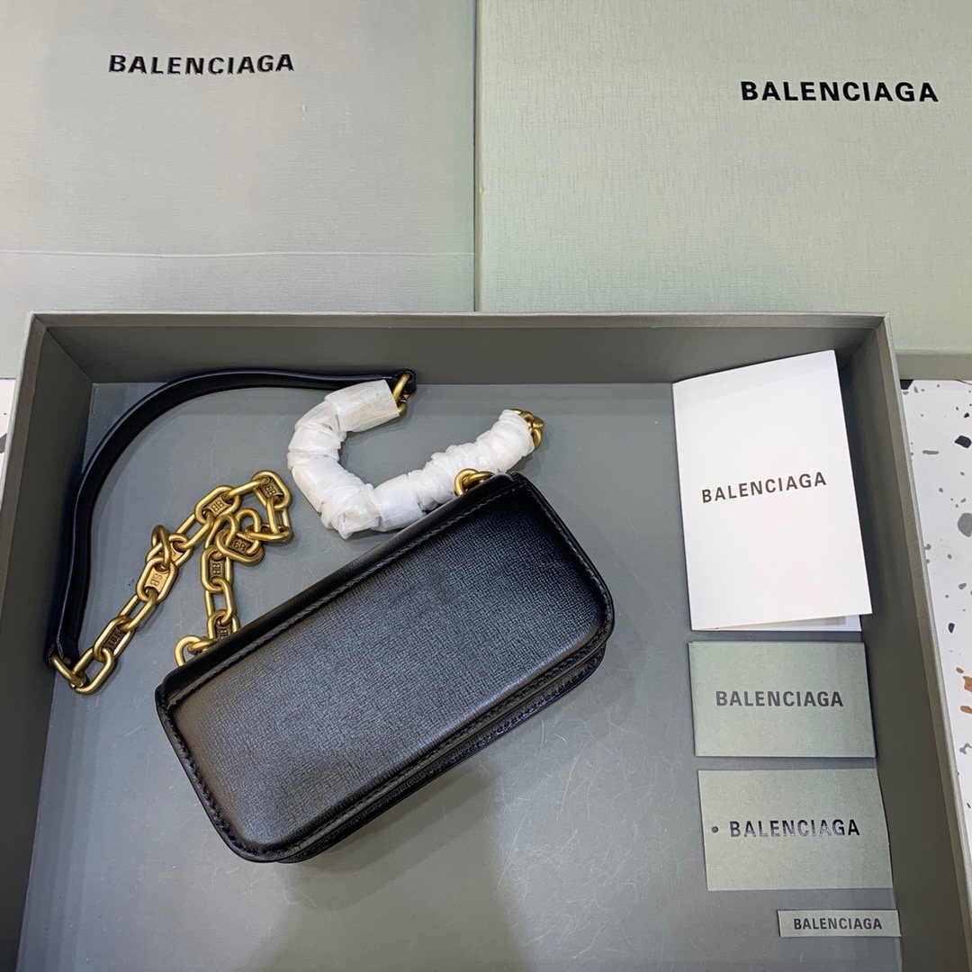 Balenciaga Gossip Small On Chain Shoulder Bag Black, For Women, Women’s Bags 7.4in/19cm