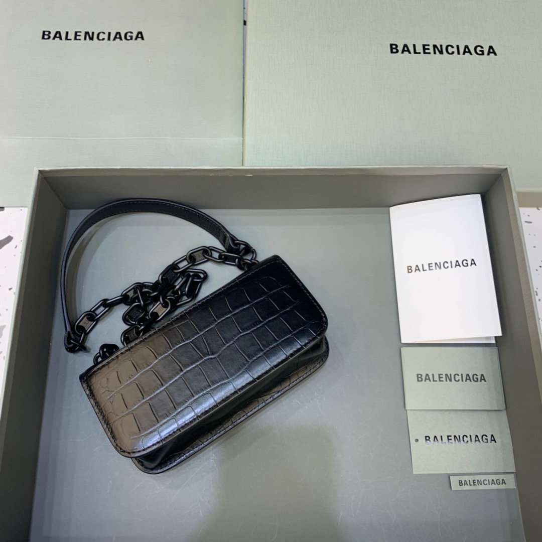 Balenciaga Gossip Small On Chain Shoulder Bag Black, For Women, Women’s Bags 7.4in/19cm