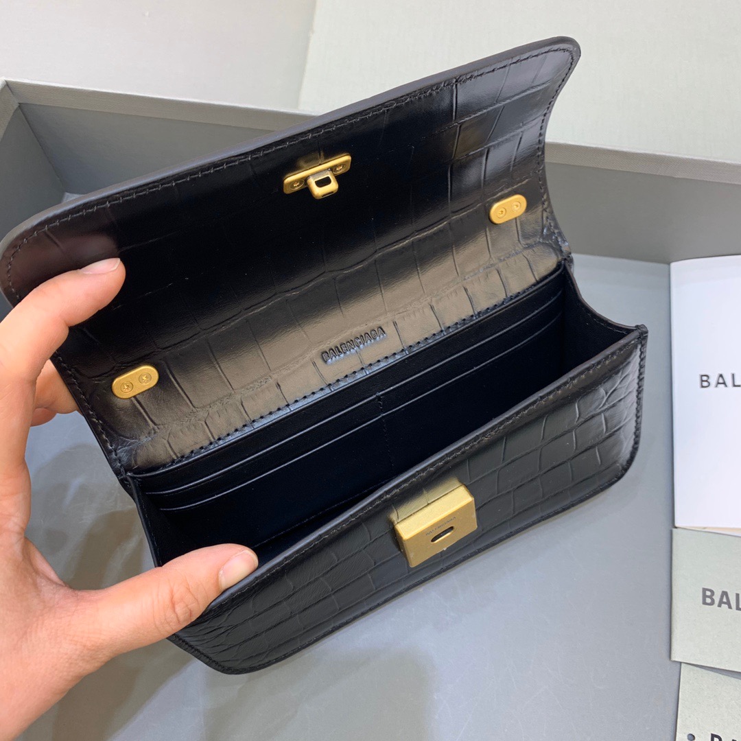Balenciaga Gossip Small On Chain Shoulder Bag Black, For Women, Women’s Bags 7.4in/19cm