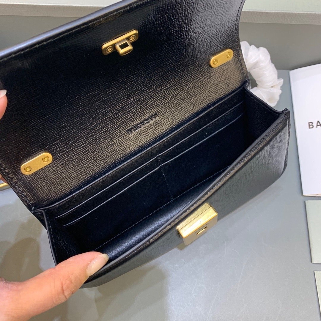 Balenciaga Gossip Small On Chain Shoulder Bag Black, For Women, Women’s Bags 7.4in/19cm