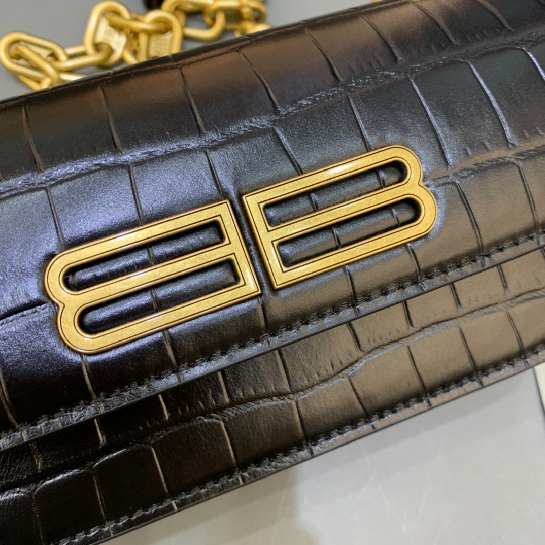 Balenciaga Gossip Small On Chain Shoulder Bag Black, For Women, Women’s Bags 7.4in/19cm