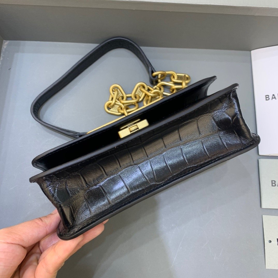 Balenciaga Gossip Small On Chain Shoulder Bag Black, For Women, Women’s Bags 7.4in/19cm
