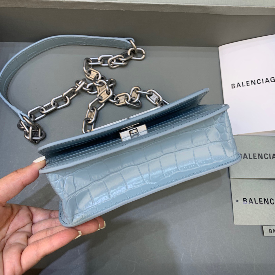 Balenciaga Gossip Small On Chain Shoulder Bag Blue, For Women, Women’s Bags 7.4in/19cm