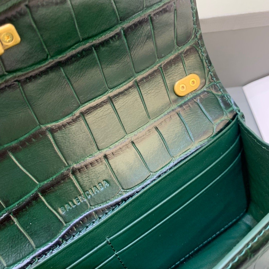Balenciaga Gossip Small On Chain Shoulder Bag Dark Green, For Women, Women’s Bags 7.4in/19cm