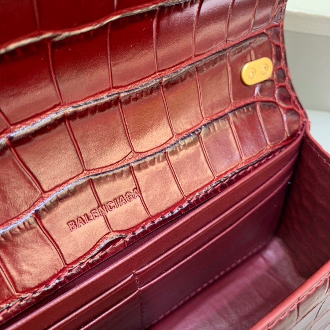 Balenciaga Gossip Small On Chain Shoulder Bag Dark Red, For Women, Women’s Bags 7.4in/19cm