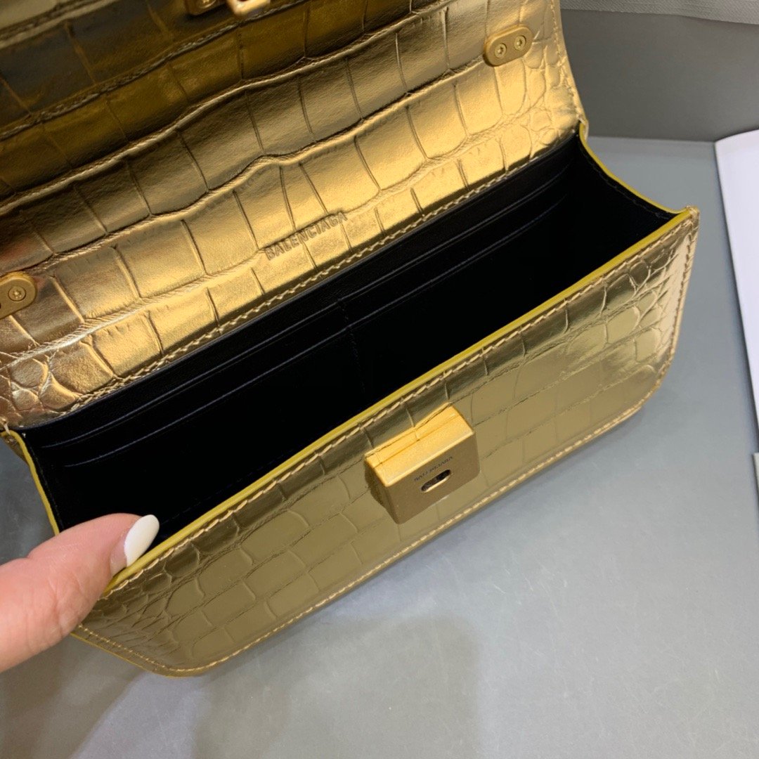 Balenciaga Gossip Small On Chain Shoulder Bag Gold, For Women, Women’s Bags 7.4in/19cm
