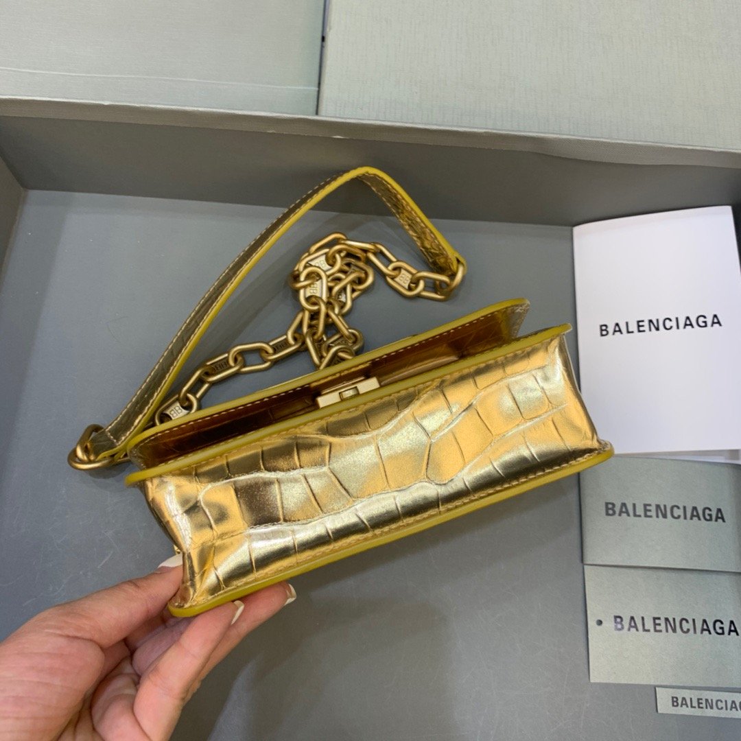Balenciaga Gossip Small On Chain Shoulder Bag Gold, For Women, Women’s Bags 7.4in/19cm