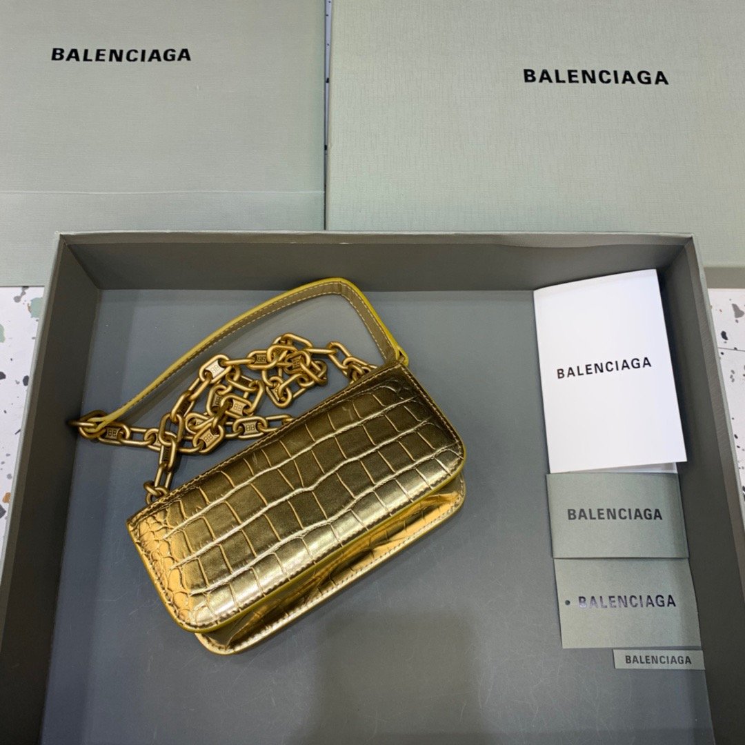 Balenciaga Gossip Small On Chain Shoulder Bag Gold, For Women, Women’s Bags 7.4in/19cm