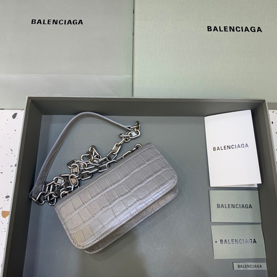 Balenciaga Gossip Small On Chain Shoulder Bag Gray, For Women, Women’s Bags 7.4in/19cm