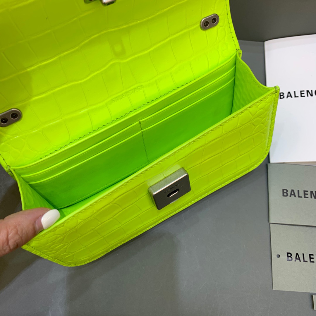 Balenciaga Gossip Small On Chain Shoulder Bag Green Neon, For Women, Women’s Bags 7.4in/19cm