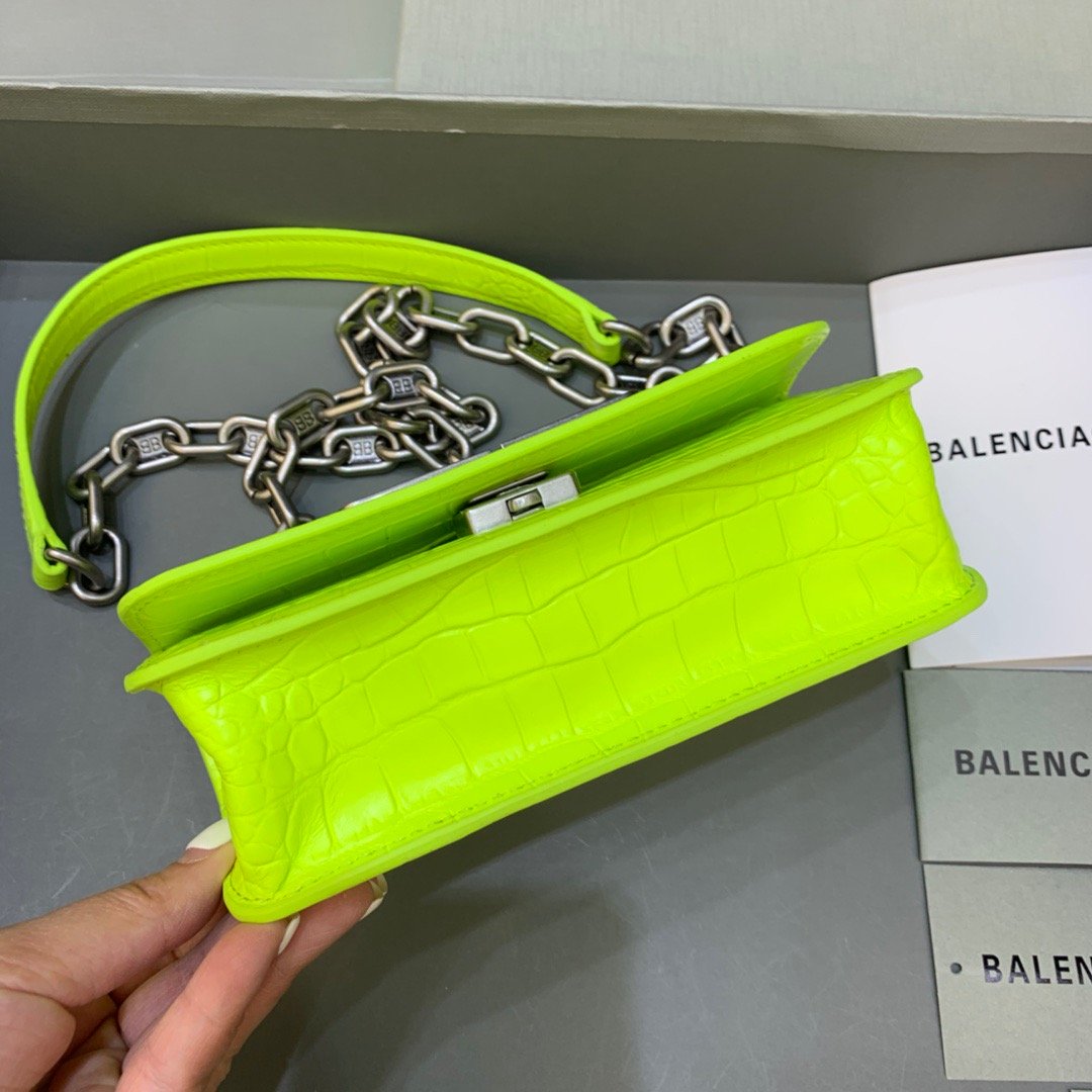 Balenciaga Gossip Small On Chain Shoulder Bag Green Neon, For Women, Women’s Bags 7.4in/19cm