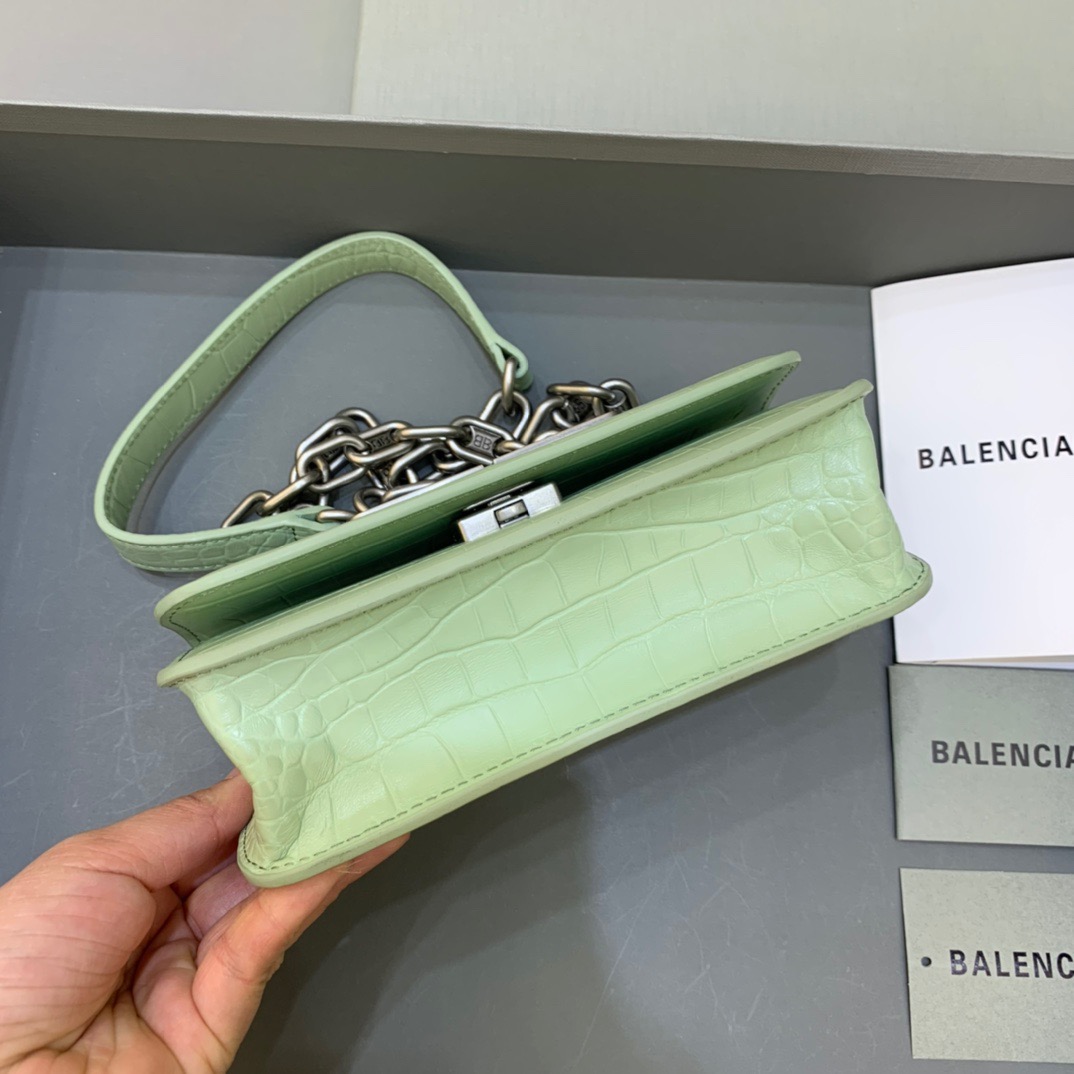Balenciaga Gossip Small On Chain Shoulder Bag Light Green, For Women, Women’s Bags 7.4in/19cm