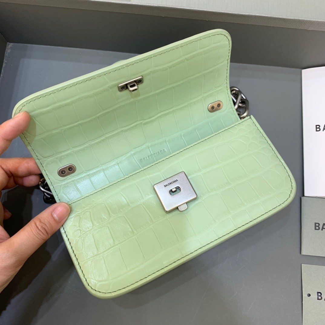 Balenciaga Gossip Small On Chain Shoulder Bag Light Green, For Women, Women’s Bags 7.4in/19cm