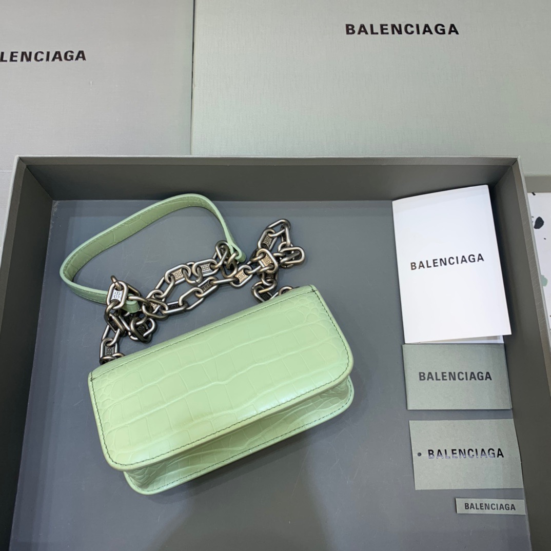 Balenciaga Gossip Small On Chain Shoulder Bag Light Green, For Women, Women’s Bags 7.4in/19cm