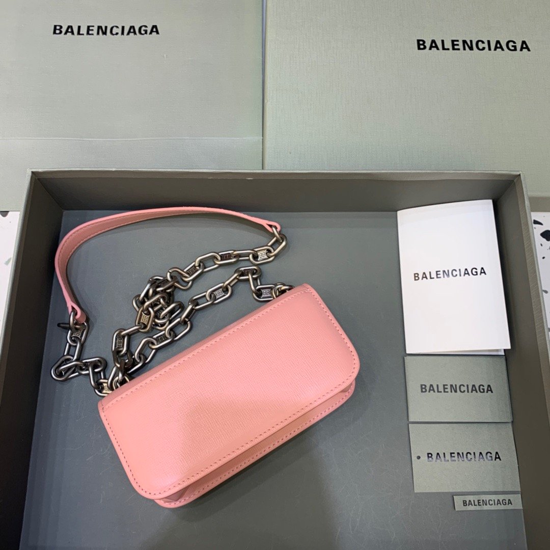 Balenciaga Gossip Small On Chain Shoulder Bag Light Pink, For Women, Women’s Bags 7.4in/19cm