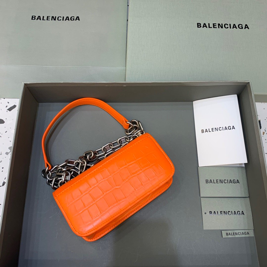 Balenciaga Gossip Small On Chain Shoulder Bag Orange, For Women, Women’s Bags 7.4in/19cm