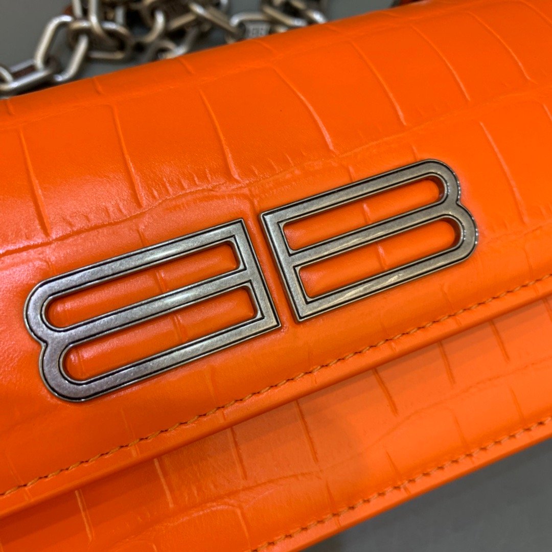 Balenciaga Gossip Small On Chain Shoulder Bag Orange, For Women, Women’s Bags 7.4in/19cm
