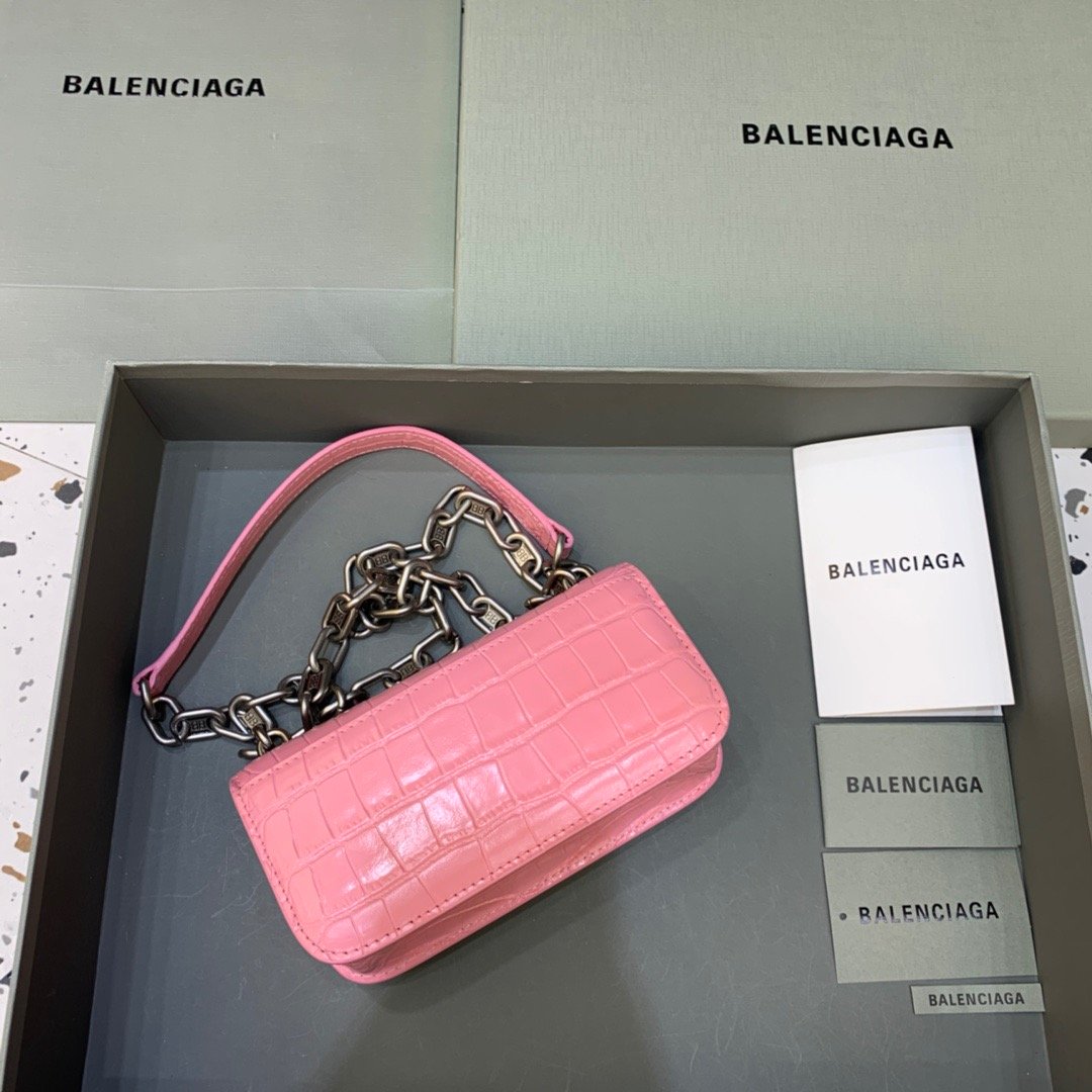 Balenciaga Gossip Small On Chain Shoulder Bag Pink, For Women, Women’s Bags 7.4in/19cm
