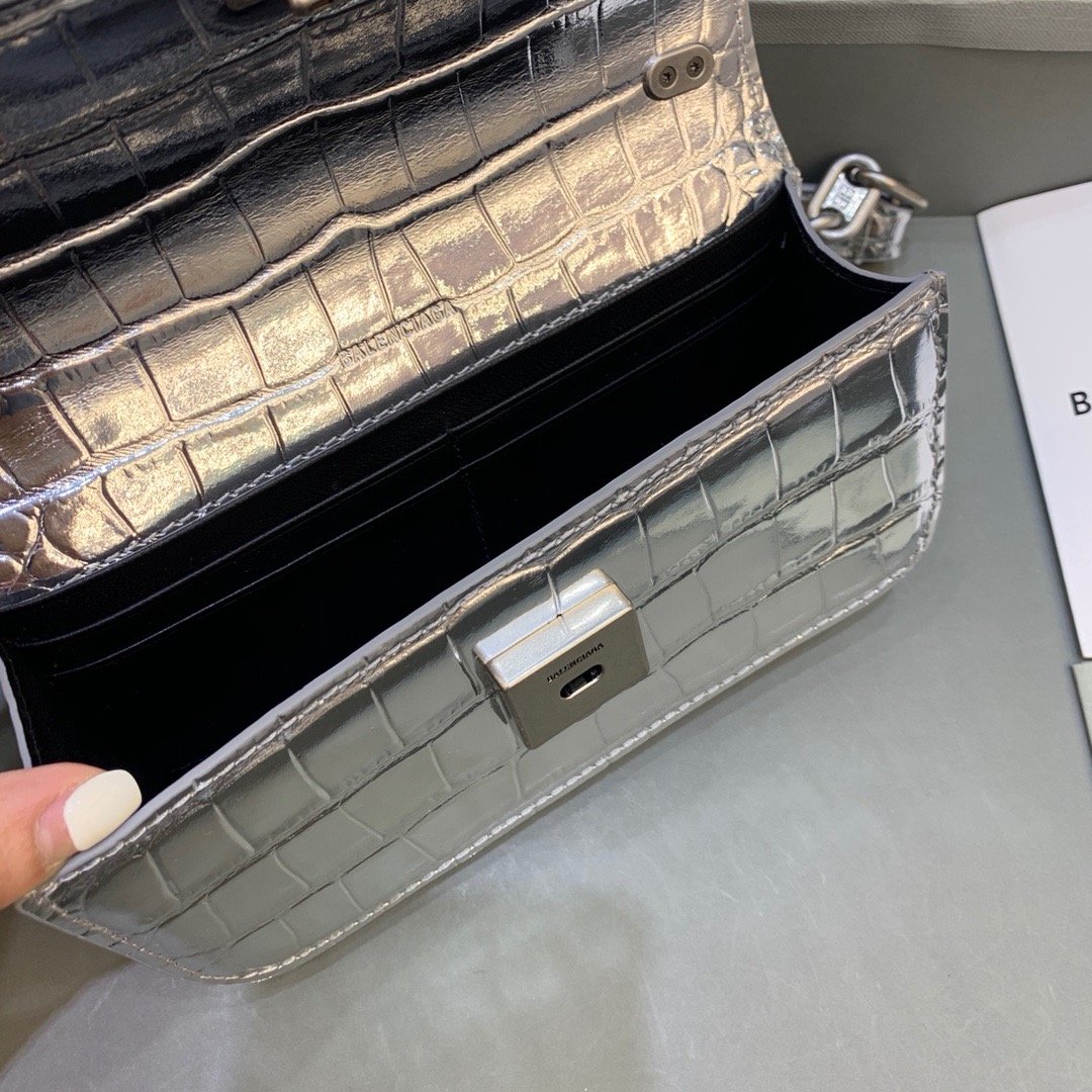 Balenciaga Gossip Small On Chain Shoulder Bag Sliver, For Women, Women’s Bags 7.4in/19cm