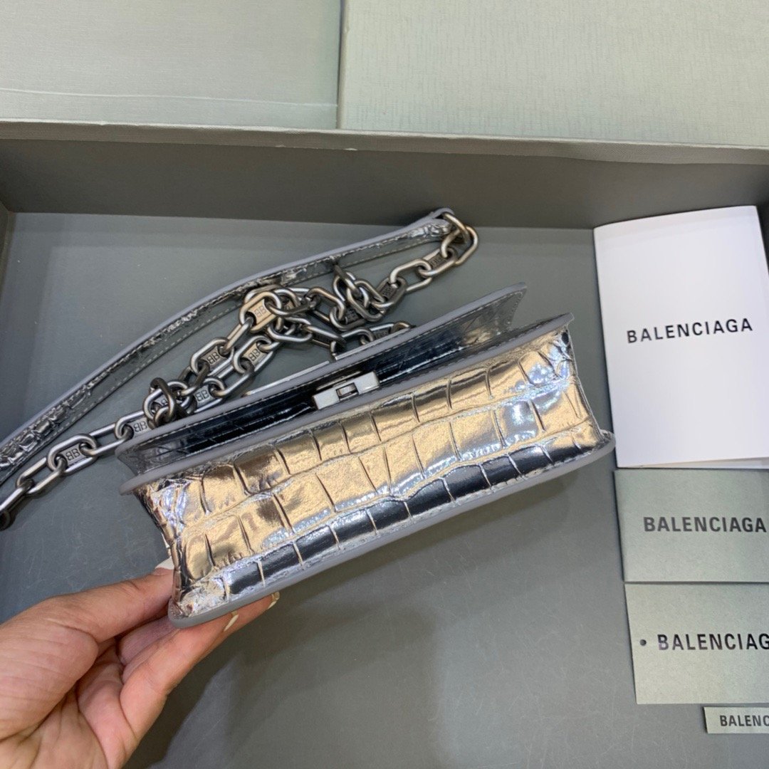 Balenciaga Gossip Small On Chain Shoulder Bag Sliver, For Women, Women’s Bags 7.4in/19cm