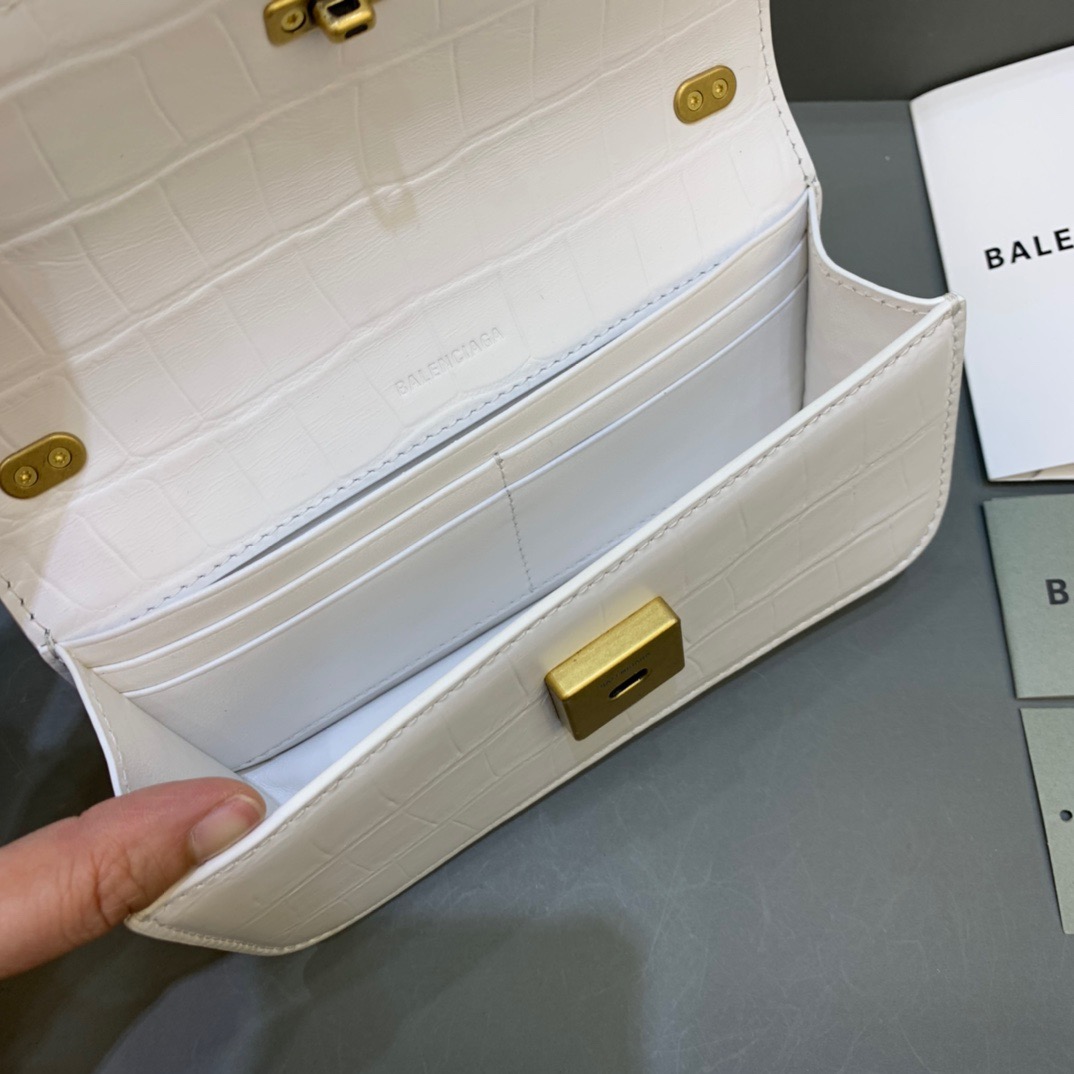 Balenciaga Gossip Small On Chain Shoulder Bag White, For Women, Women’s Bags 7.4in/19cm