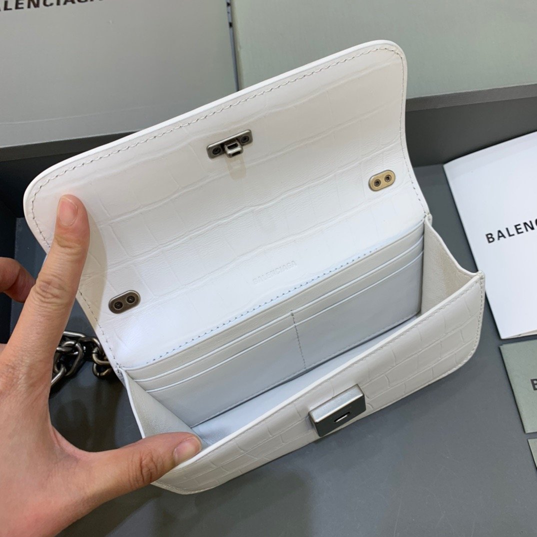 Balenciaga Gossip Small On Chain Shoulder Bag White, For Women, Women’s Bags 7.4in/19cm