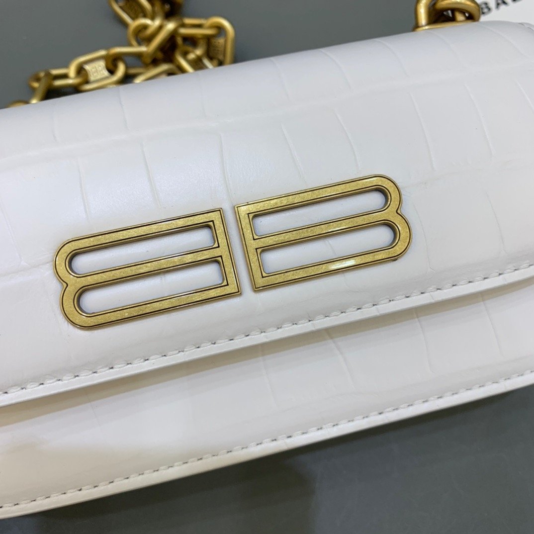 Balenciaga Gossip Small On Chain Shoulder Bag White, For Women, Women’s Bags 7.4in/19cm