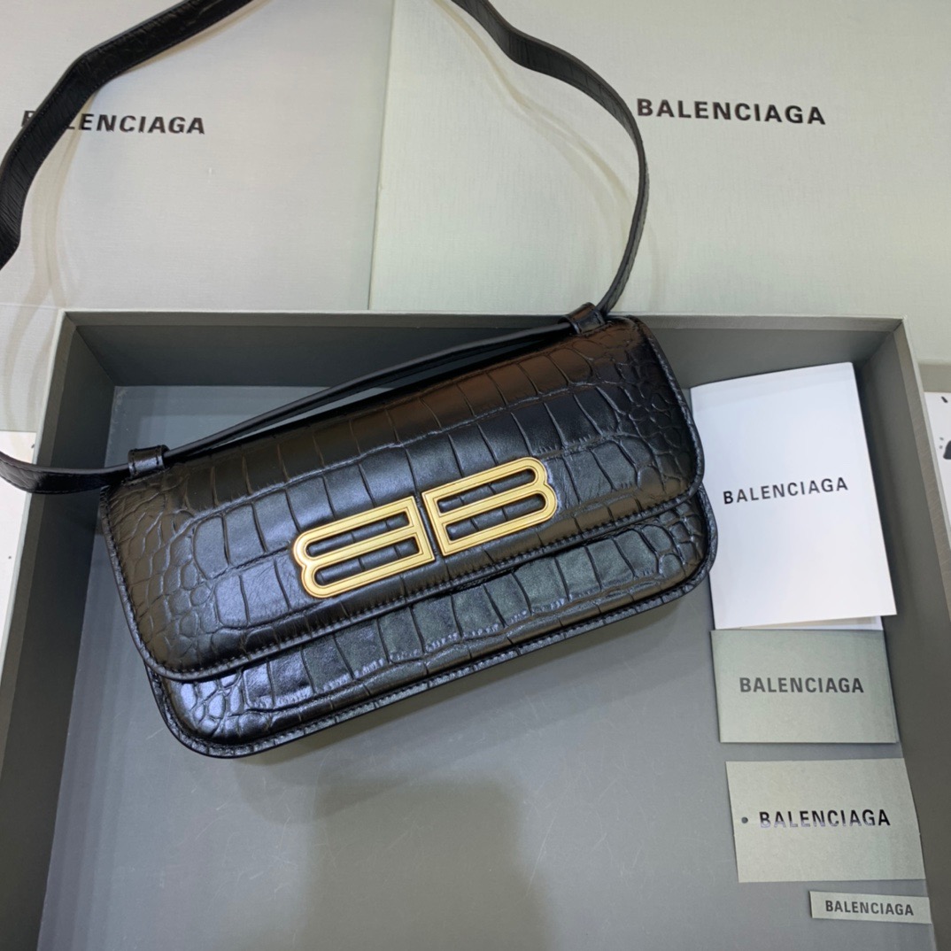 Balenciaga Gossip Small Shoulder Bag Black, For Women, Women’s Bags 9.1in/23cm