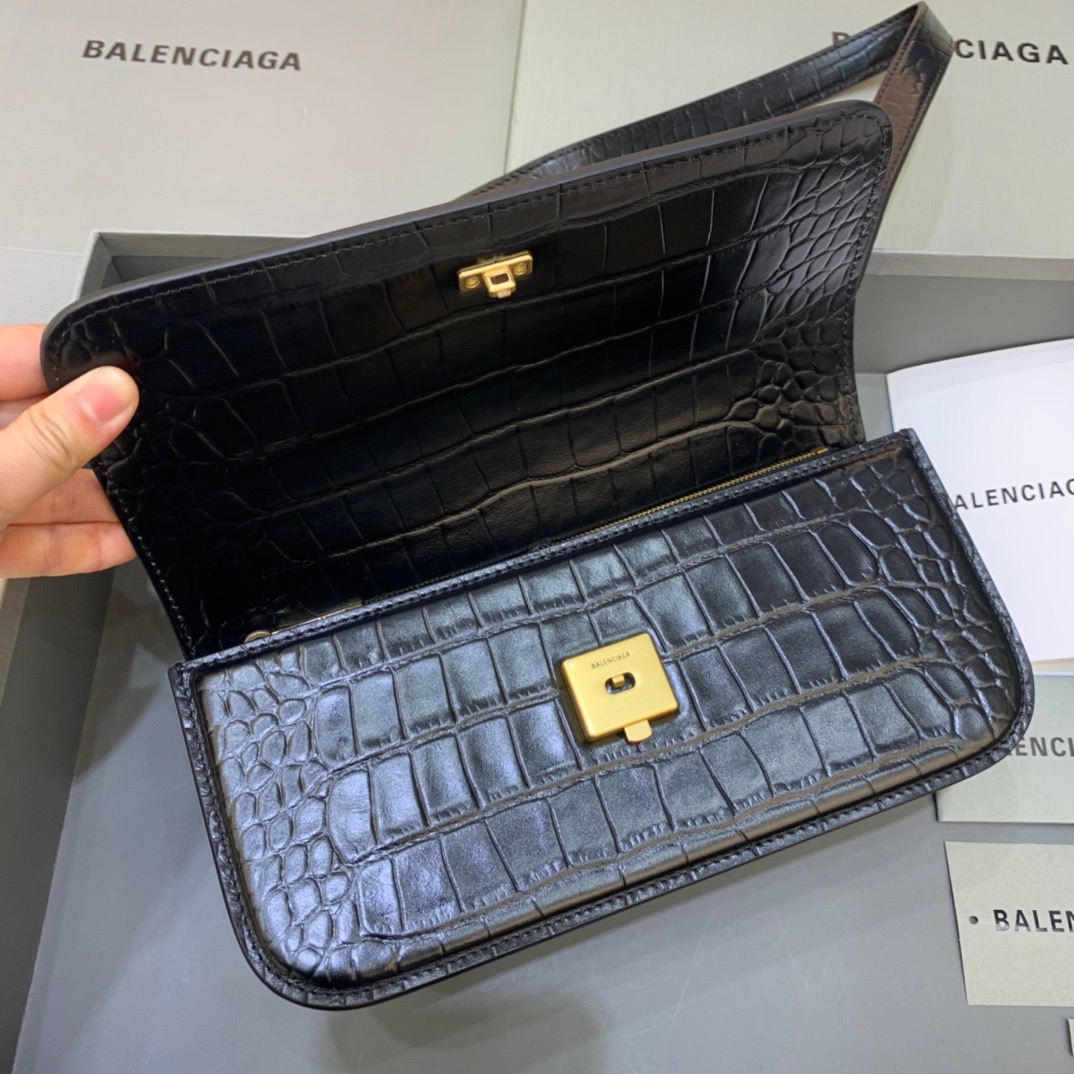 Balenciaga Gossip Small Shoulder Bag Black, For Women, Women’s Bags 9.1in/23cm