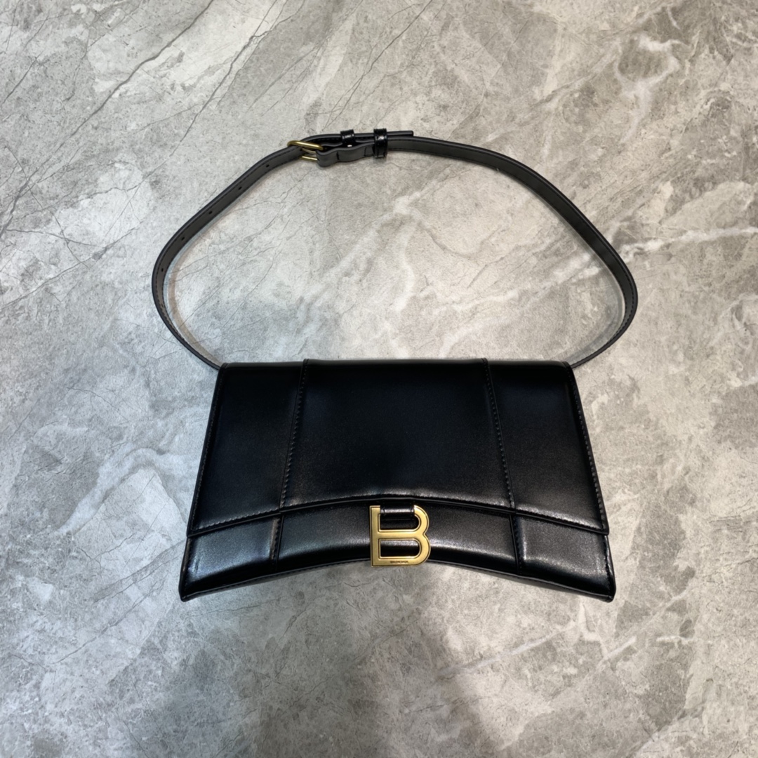 Balenciaga Hourglass Handbag In Black, For Women, Women’s Bags 9.8in/25cm