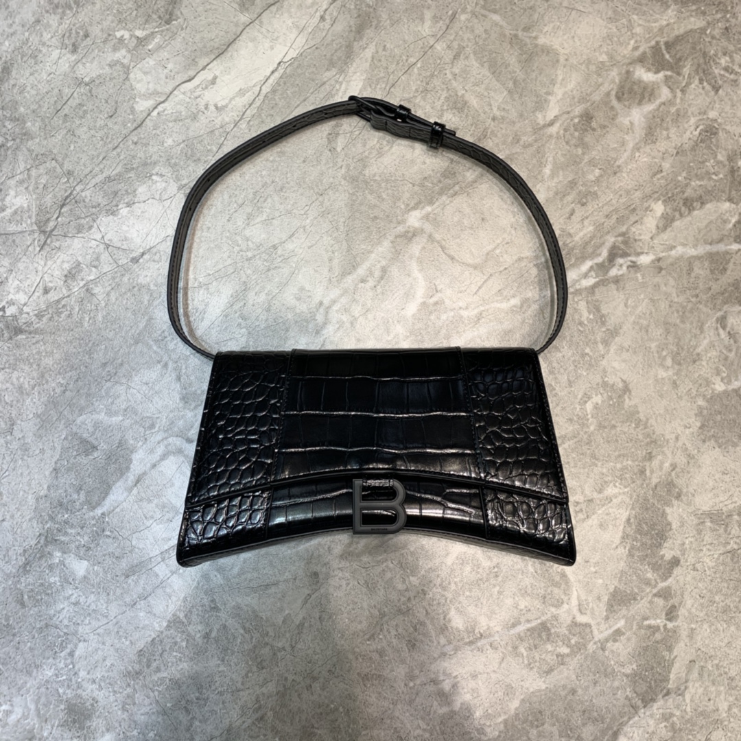 Balenciaga Hourglass Handbag In Black, For Women, Women’s Bags 9.8in/25cm