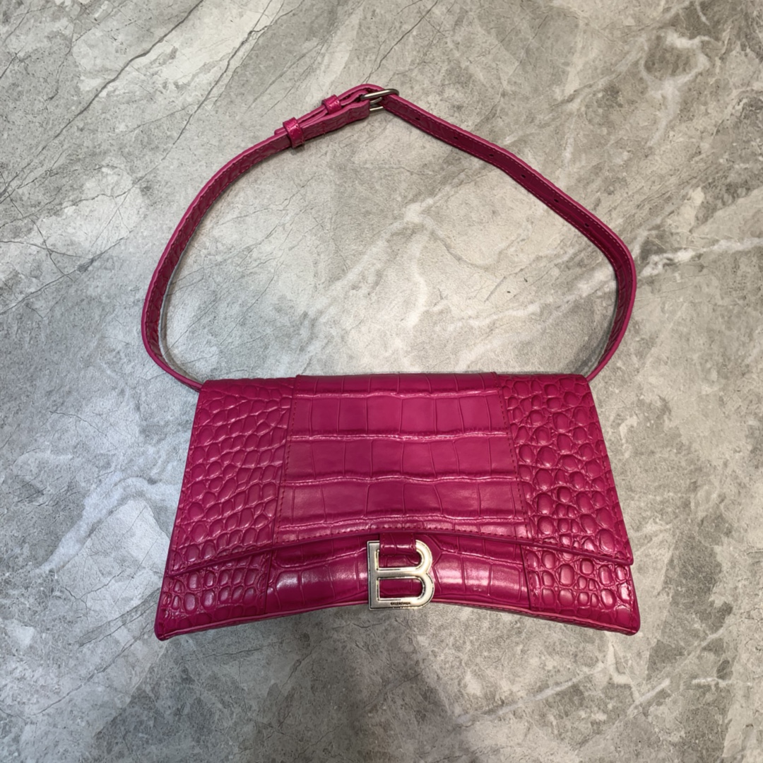 Balenciaga Hourglass Handbag In Dark Pink, For Women, Women’s Bags 9.8in/25cm