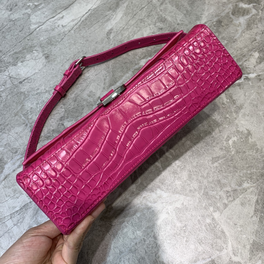 Balenciaga Hourglass Handbag In Dark Pink, For Women, Women’s Bags 9.8in/25cm