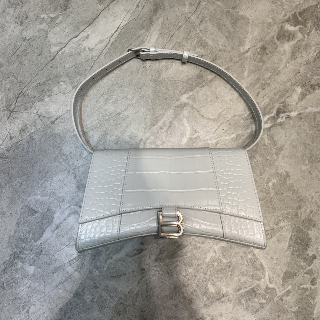 Balenciaga Hourglass Handbag In White, For Women, Women’s Bags 9.8in/25cm