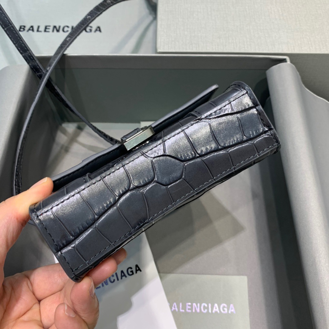 Balenciaga Hourglass Mini Handbag In Black, For Women, Women’s Bags 4.7in/12cm