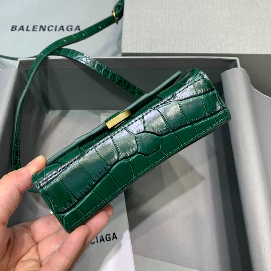 Balenciaga Hourglass Mini Handbag In Green, For Women, Women’s Bags 4.7in/12cm