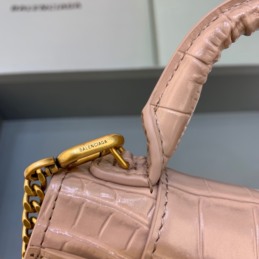Balenciaga Hourglass Mini Handbag With Chain In Beige, For Women, Women’s Bags 4.7in/12cm