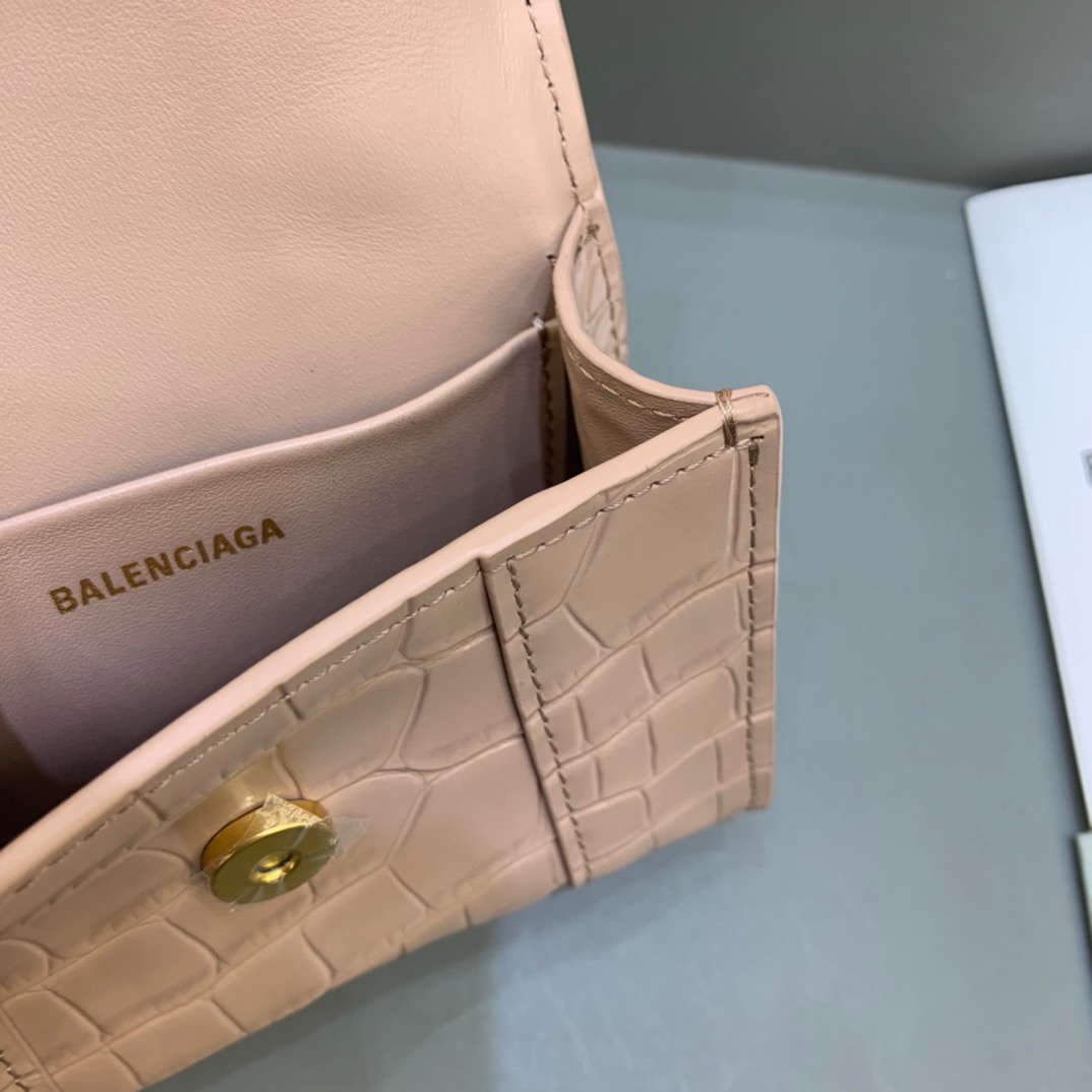 Balenciaga Hourglass Mini Handbag With Chain In Beige, For Women, Women’s Bags 4.7in/12cm