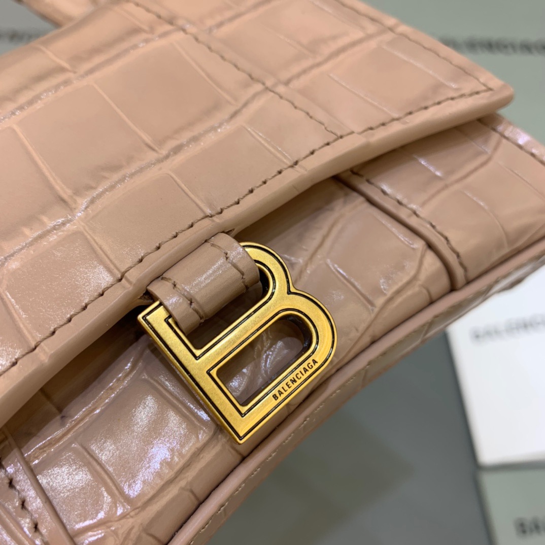 Balenciaga Hourglass Mini Handbag With Chain In Beige, For Women, Women’s Bags 4.7in/12cm