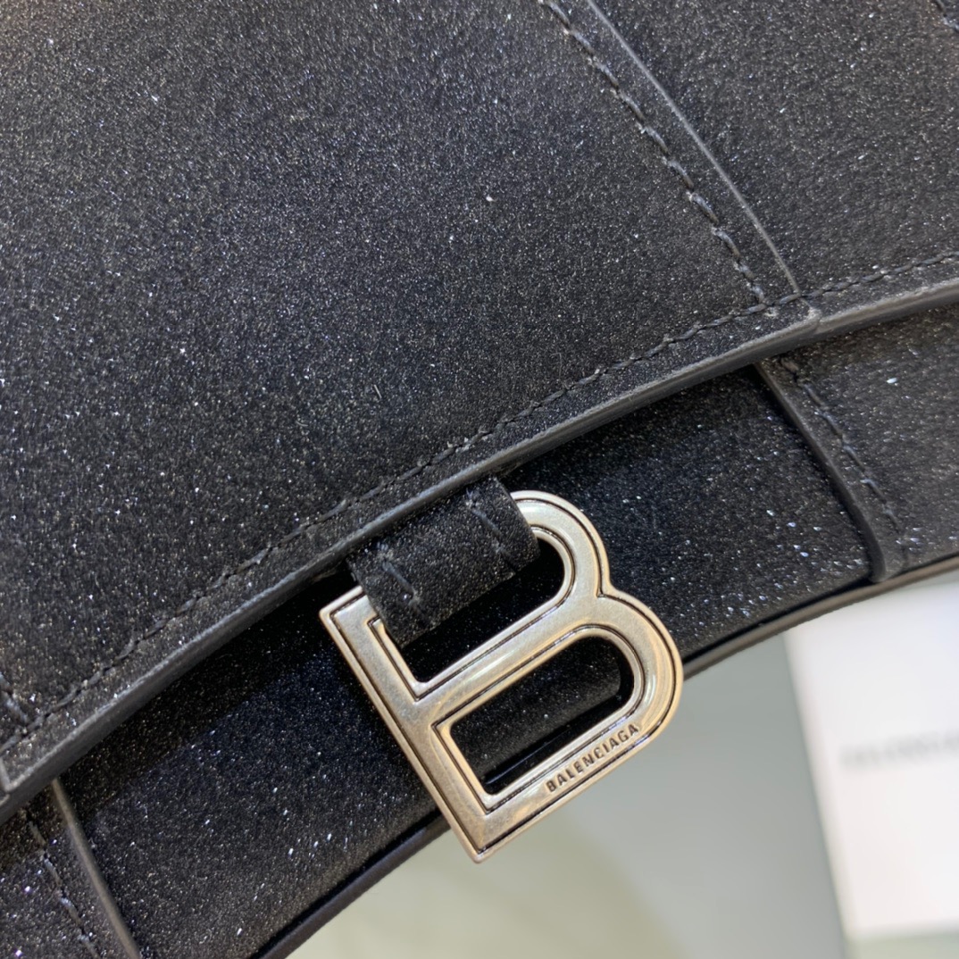 Balenciaga Hourglass Mini Handbag With Chain In Black, For Women, Women’s Bags 4.7in/12cm