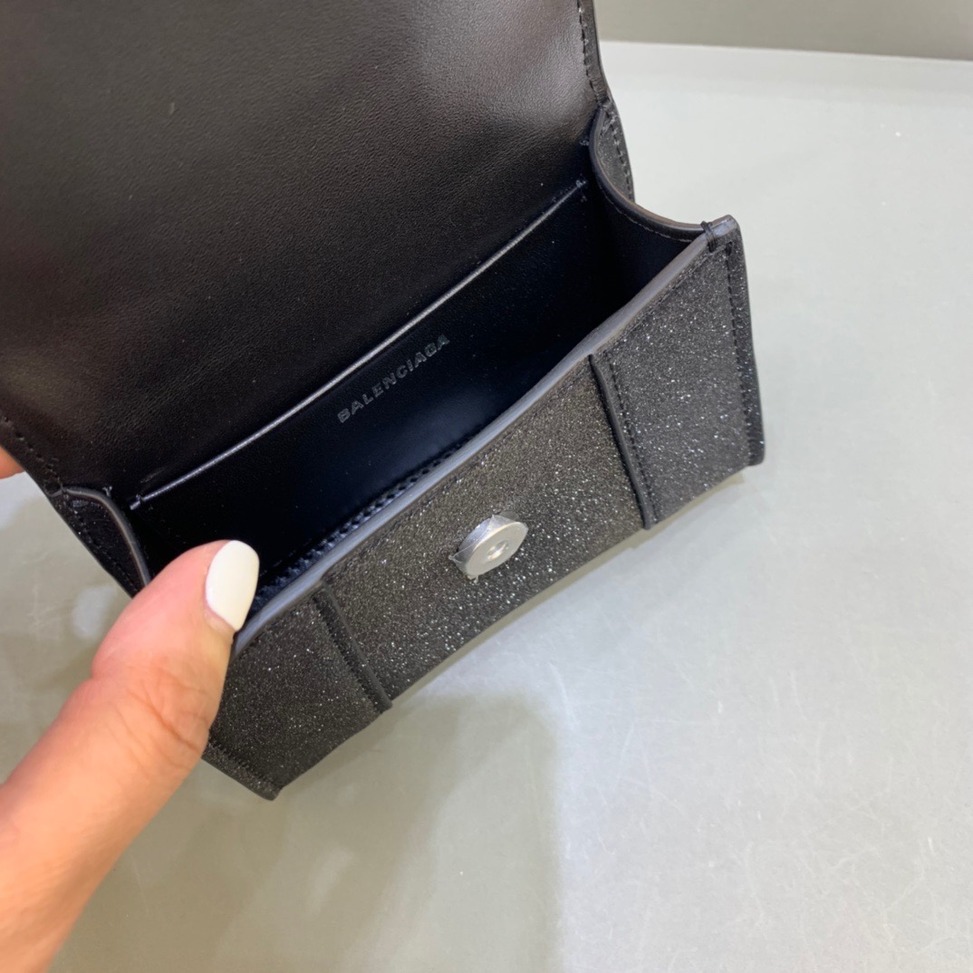 Balenciaga Hourglass Mini Handbag With Chain In Black, For Women, Women’s Bags 4.7in/12cm