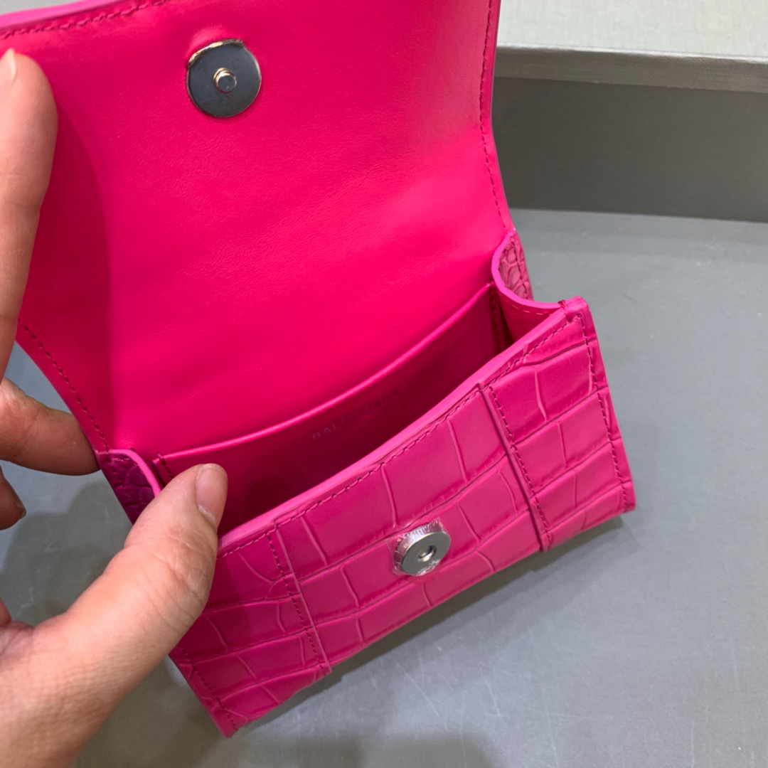 Balenciaga Hourglass Mini Handbag With Chain In Dark Pink, For Women, Women’s Bags 4.7in/12cm
