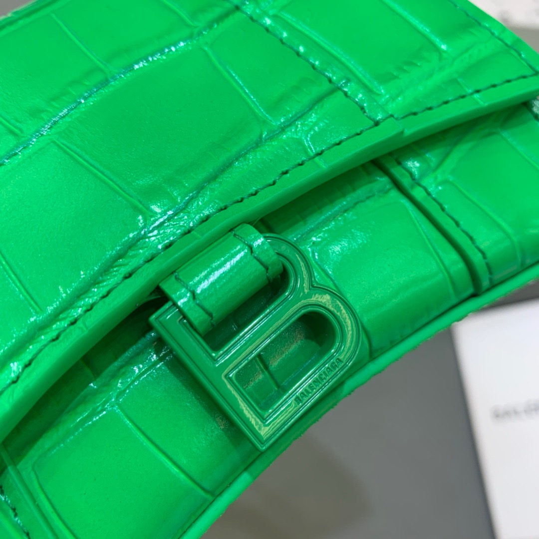 Balenciaga Hourglass Mini Handbag With Chain In Green, For Women, Women’s Bags 4.7in/12cm