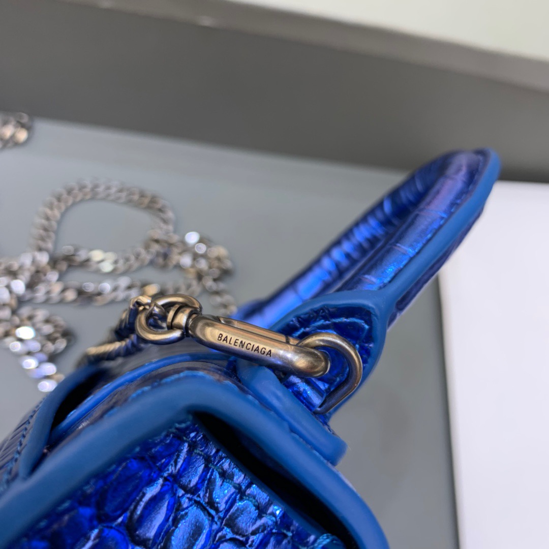Balenciaga Hourglass Mini Handbag With Chain In Light Blue, For Women, Women’s Bags 4.7in/12cm