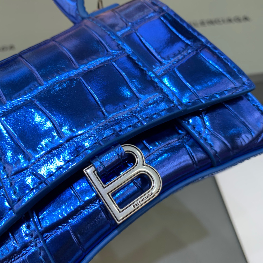 Balenciaga Hourglass Mini Handbag With Chain In Light Blue, For Women, Women’s Bags 4.7in/12cm