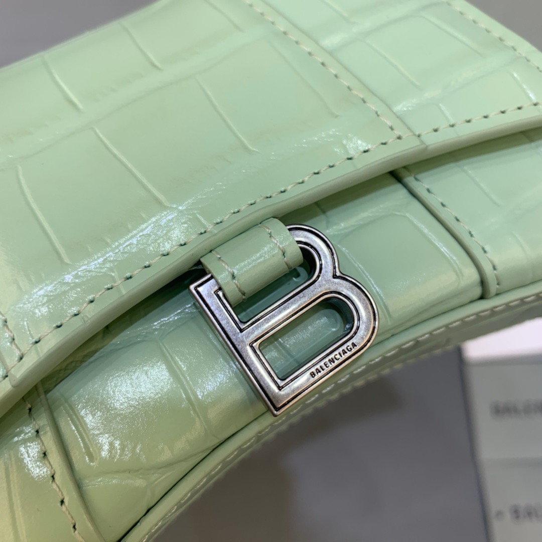 Balenciaga Hourglass Mini Handbag With Chain In Light Green, For Women, Women’s Bags 4.7in/12cm