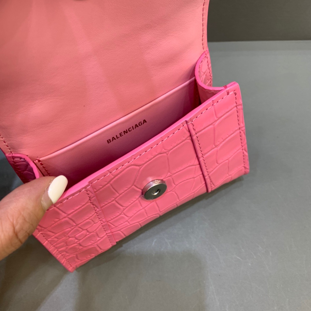 Balenciaga Hourglass Mini Handbag With Chain In Pink, For Women, Women’s Bags 4.7in/12cm