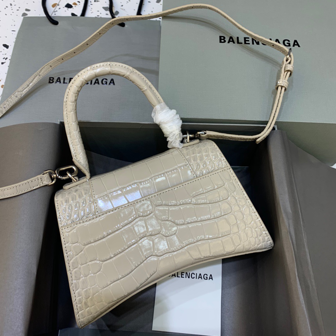 Balenciaga Hourglass Small Handbag In Beige, For Women, Women’s Bags 9in/23cm
