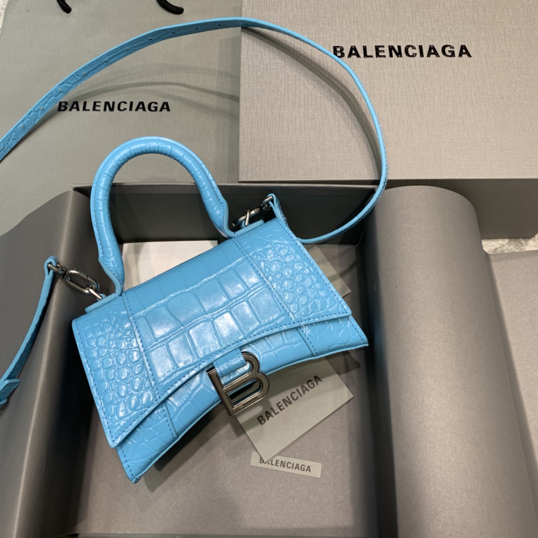 Balenciaga Hourglass Small Handbag In Blue, For Women, Women’s Bags 9in/23cm